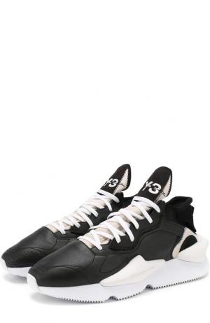 Кожаные кроссовки Kaiwa на шнуровке Y-3. Цвет: черный