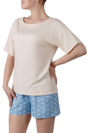 Пижамный комплект Sonett. Цвет: кремово-голубой