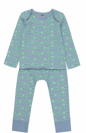 Хлопковая пижама с принтом Stella McCartney. Цвет: голубой