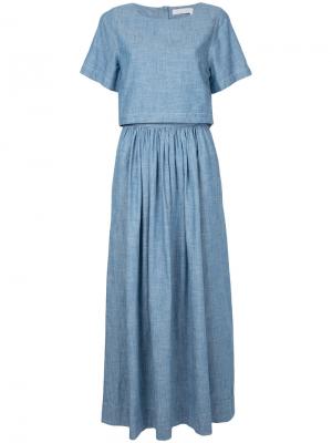 Миди платье с пуговичной планкой сзади Chloé. Цвет: синий