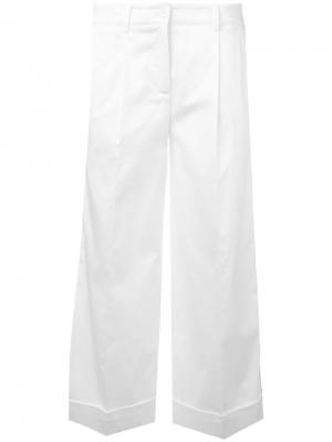 Укороченные брюки с полосками по бокам P.A.R.O.S.H.. Цвет: белый