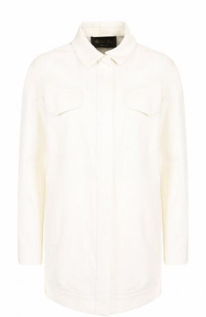 Однотонная джинсовая куртка с накладными карманами Loro Piana. Цвет: белый