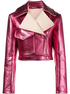 Укороченная байкерская куртка с люрексом Sies Marjan. Цвет: розовый и фиолетовый