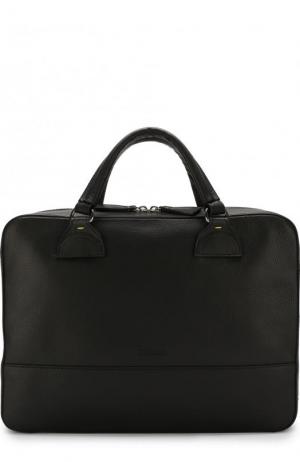 Кожаная сумка для ноутбука с плечевым ремнем Doucals Doucal's. Цвет: черный