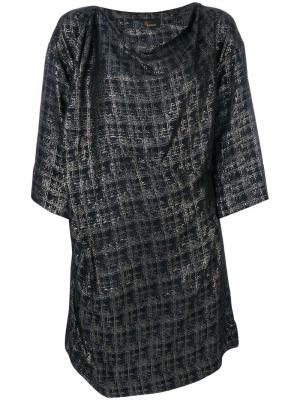 Платье с вырезом-лодочкой и драпировками Vivienne Westwood Anglomania. Цвет: синий