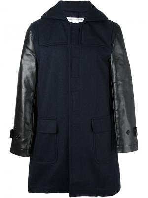 Пальто с контрастными рукавами Comme Des Garçons Shirt. Цвет: синий