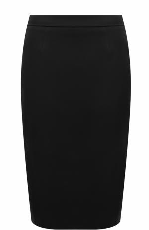 Однотонная юбка-миди с разрезом Escada. Цвет: черный