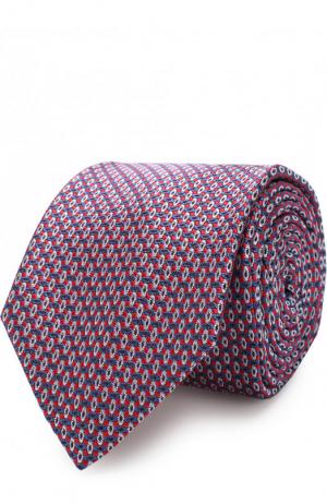 Шелковый галстук с узором Brioni. Цвет: красный