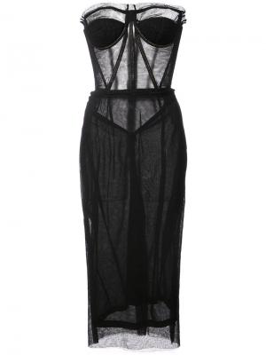 Платье-бюстье кроя слим Dolce & Gabbana. Цвет: чёрный