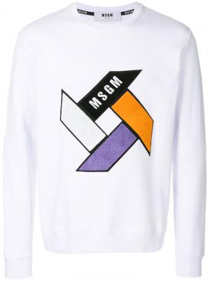 Geometric pattern sweatshirt MSGM. Цвет: белый