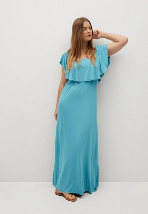 Платье Violeta by Mango. Цвет: голубой