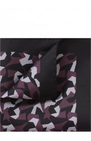 Шелковый платок с принтом BOSS. Цвет: бордовый
