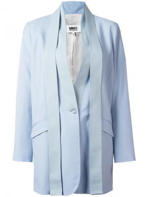 Однобортное пальто Mm6 Maison Margiela. Цвет: синий
