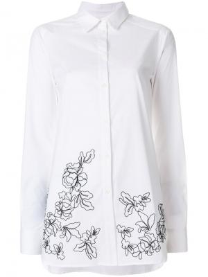 Длинная рубашка с вышивкой Ermanno. Цвет: белый