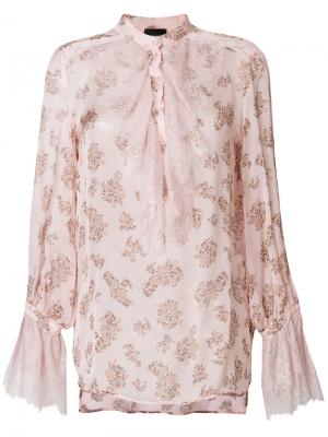 Блузка с цветочным принтом Ermanno. Цвет: розовый и фиолетовый