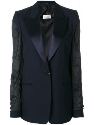 Пиджак с текстурными рукавами Maison Margiela. Цвет: синий