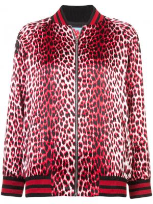 Куртка-бомбер с леопардовым рисунком Adaptation. Цвет: красный
