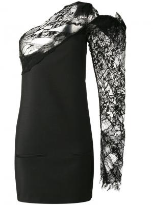 Асимметричное платье на одно плечо Saint Laurent. Цвет: чёрный