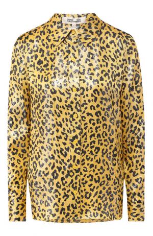 Шелковая блуза с принтом Diane Von Furstenberg. Цвет: золотой