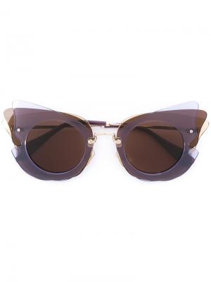 Солнцезащитные очки с оправой кошачий глаз Miu Eyewear. Цвет: металлический