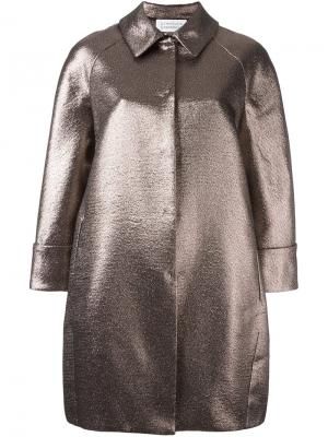Пальто с эффектом металлик Gianluca Capannolo. Цвет: розовый и фиолетовый