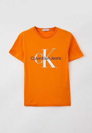 Футболка Calvin Klein Jeans. Цвет: оранжевый