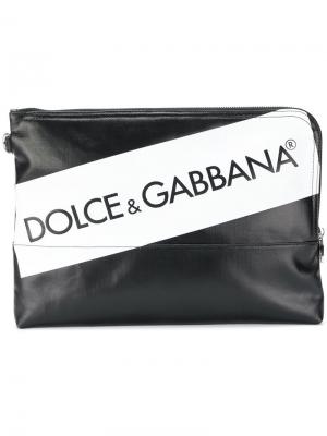 Клатч с логотипом Dolce & Gabbana. Цвет: чёрный