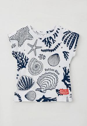 Футболка Button Blue. Цвет: белый