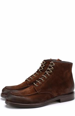 Замшевые ботинки с эффектом деграде на шнуровке Doucals Doucal's. Цвет: коричневый
