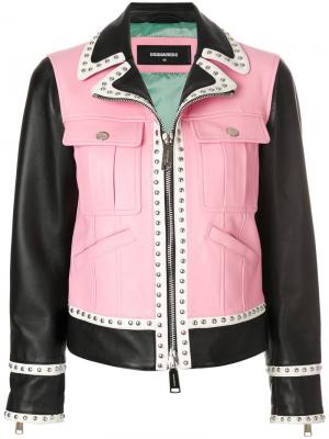 Куртка с панельным дизайном Dsquared2. Цвет: розовый и фиолетовый