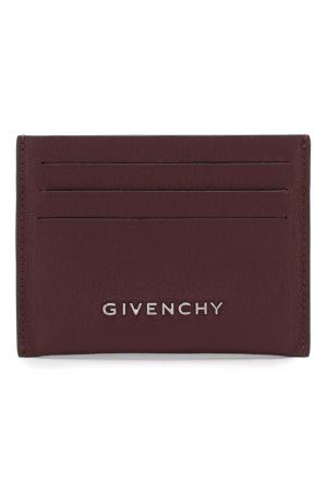 Кожаный футляр для кредитных карт Givenchy. Цвет: бордовый