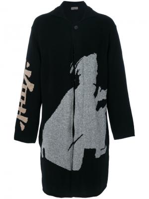 Кардиган с вышивкой Yohji Yamamoto. Цвет: чёрный