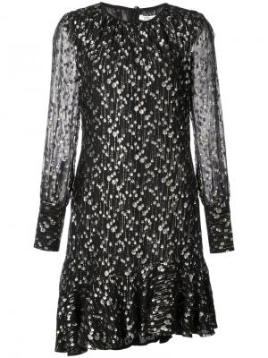 Асимметричное платье с длинными рукавами и оборкой Derek Lam 10 Crosby. Цвет: чёрный