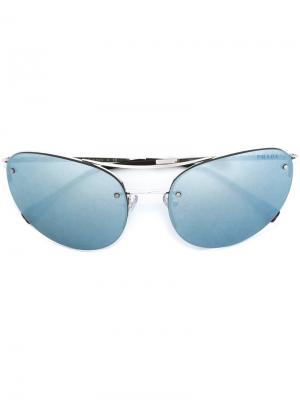 Солнцезащитные очки авиаторы Prada Eyewear. Цвет: металлический