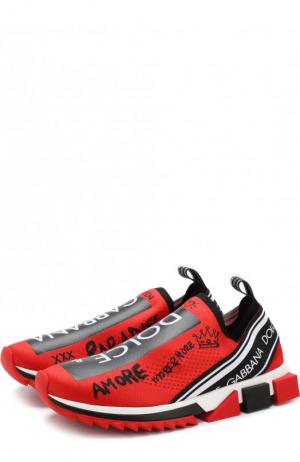Текстильные кроссовки Sorrento с принтом Dolce & Gabbana. Цвет: красный