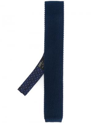Трикотажный узки галстук Etro. Цвет: синий