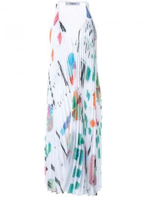 Плиссированное платье Sunray Chalayan. Цвет: белый