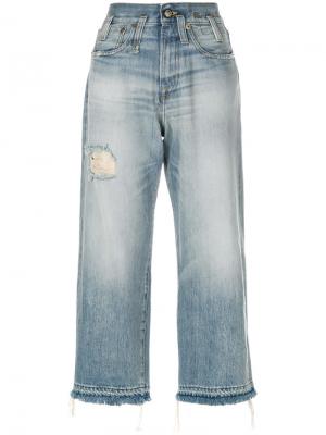 Укороченные джинсы с завышенной талией R13. Цвет: синий