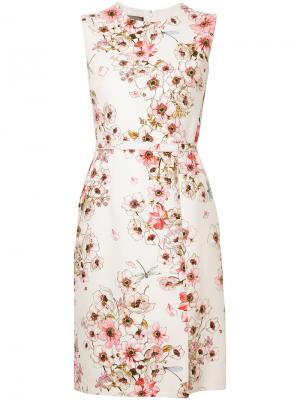 Платье с цветочной вышивкой Giambattista Valli. Цвет: розовый и фиолетовый