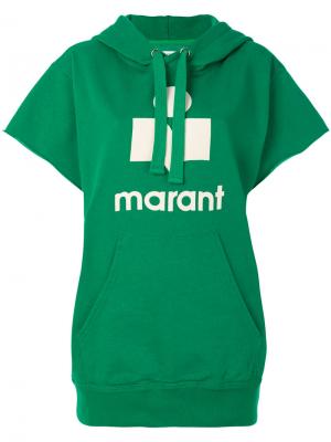 Hooded logo sweatshirt Isabel Marant Étoile. Цвет: зелёный