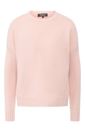 Кашемировый пуловер с круглым вырезом Loro Piana. Цвет: розовый