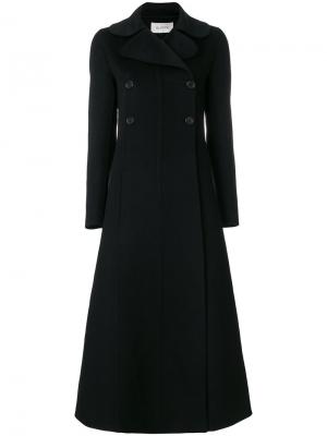 Длинное двубортное пальто Valentino. Цвет: чёрный