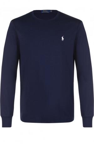 Хлопковый джемпер с логотипом бренда Polo Ralph Lauren. Цвет: темно-синий