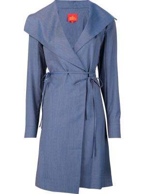 Платье с запахом и длинными рукавами Vivienne Westwood Red Label. Цвет: синий