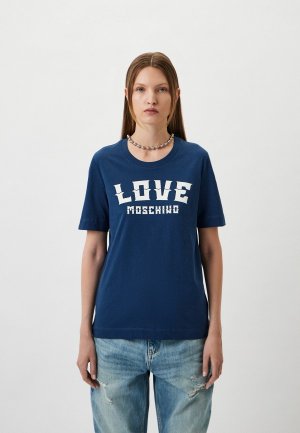 Футболка Love Moschino. Цвет: синий