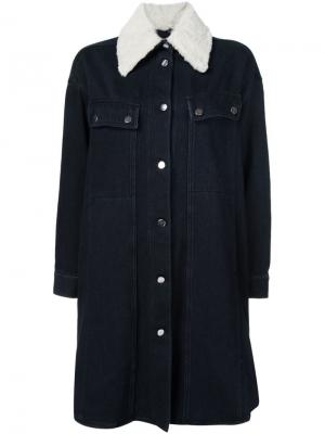 Джинсовое пальто Mm6 Maison Margiela. Цвет: синий