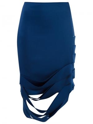 Асимметричная юбка Gloria Coelho. Цвет: синий