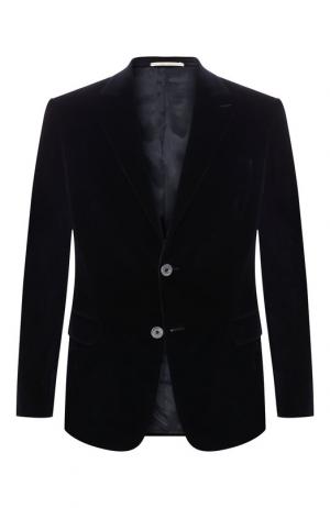 Однобортный пиджак из хлопка Pal Zileri. Цвет: темно-синий