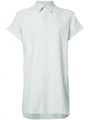Удлиненная рубашка в полоску Ann Demeulemeester Grise. Цвет: синий