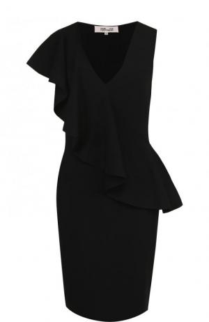 Приталенное мини-платье с оборками Diane Von Furstenberg. Цвет: черный